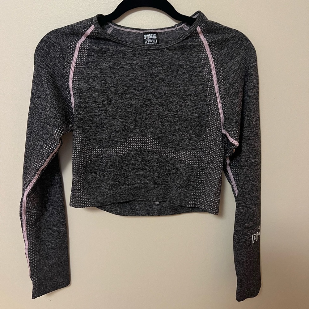 PINK seamless long sleeve athletic crop top